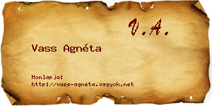 Vass Agnéta névjegykártya